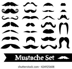 Set of vector mustache