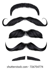 set vector mustache black colors.
