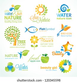 Set of vector nature icons