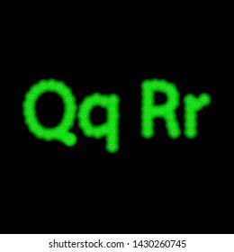 set of vector neon beautiful letters isolated objects