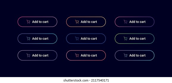 Conjunto de botones de neón vector para el diseño web