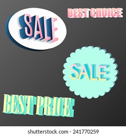 Set of vector neon sale labels