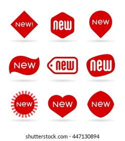 Set of vector new labels and new stickers (4)