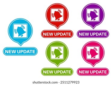 set vector new update sign icon. Announcement for promotion label template design vector illustration