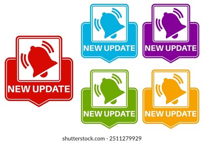 set vector new update sign icon. Announcement for promotion label template design vector illustration