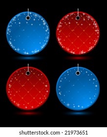 Set of vector New Year colorful round labels