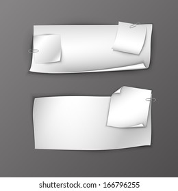 Set of vector note papers