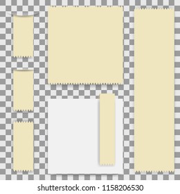 Set of vector note papers and bookmarks.