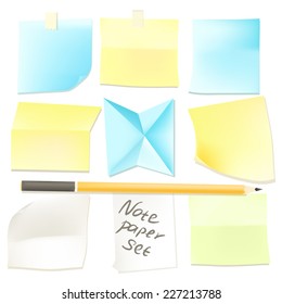 Set of vector note papers for ready your message