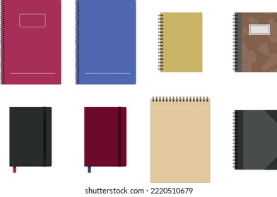 Set of vector notebook covers