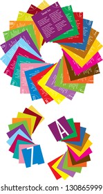 set of vector notice tags in various colors isolated on white background