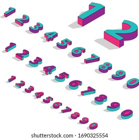 Set of vector numbers, from 1 to 0. Eps 9
