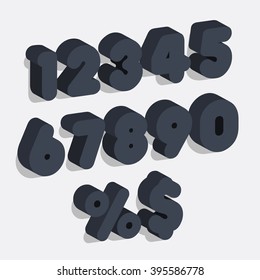  Set of vector numbers, from 1 to 0. Eps 10.