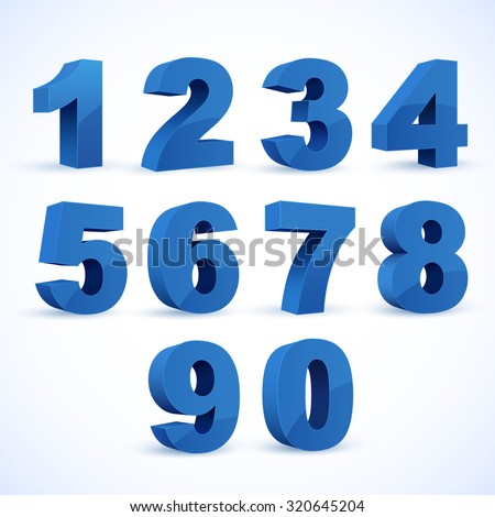  Set of vector numbers, from 1 to 0. Eps 10.