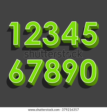  Set of vector numbers, from 1 to 0. Eps 10.