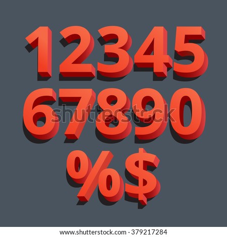  Set of vector numbers, from 1 to 0. Eps 10.