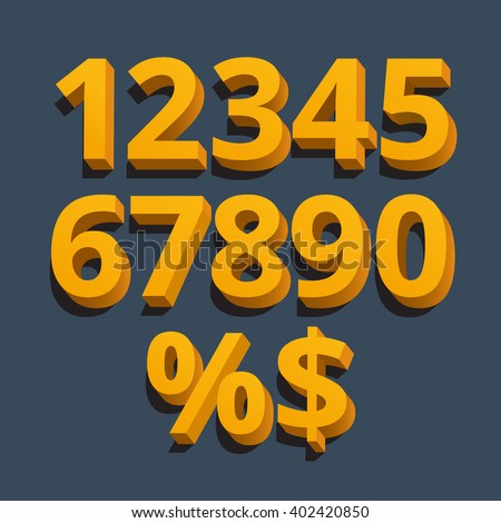  Set of vector numbers, from 1 to 0. Eps 10.