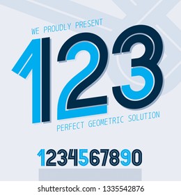 Set of vector numbers made with white lines, can be used for logo creation in public relations business.
