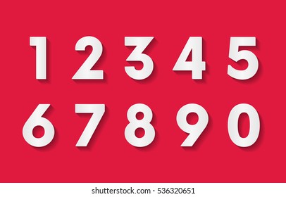 Set of vector numbers with shadow