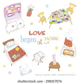 Set of vector objects. Interior