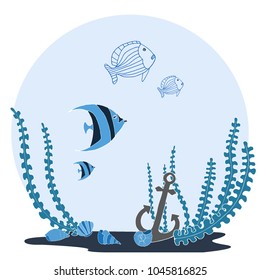 Set of vector ocean symbols