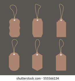 Un conjunto de etiquetas vintage vectoriales de papel de cartón antiguo - vectorial