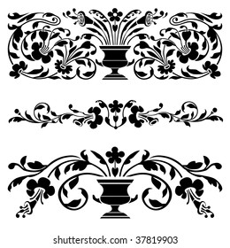 Set of vector old ornaments