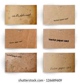 A set of vector old paper cards