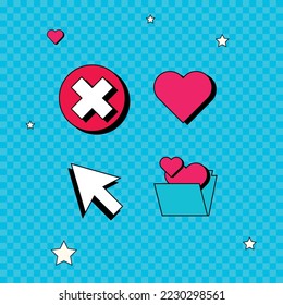 Conjunto de iconos vectoriales de estilo antiguo