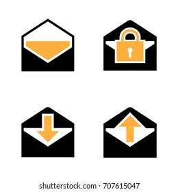 Set vector on Envelope line icons in circle line. Collection modern infographic logo and pictogram