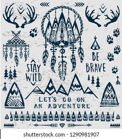 Set of vector on the theme of travel and adventure