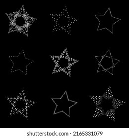 conjunto de estrellas de apertura vectorial con ornamento