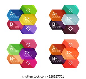 Set of vector option infographic geometric templates