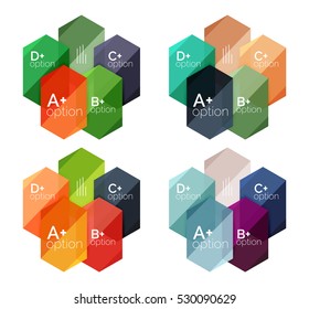 Set of vector option infographic geometric templates