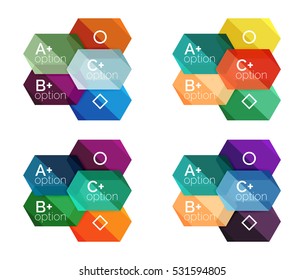 Set of vector option infographic geometric templates
