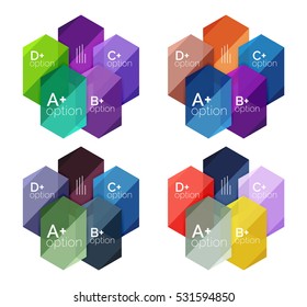 Set of vector option infographic geometric templates