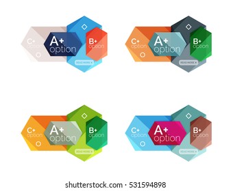 Set of vector option infographic geometric templates