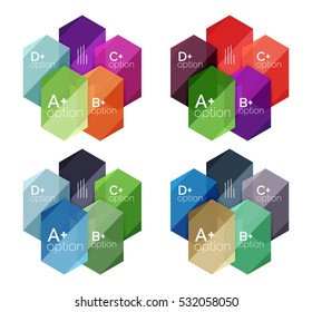 Set of vector option infographic geometric templates