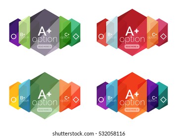 Set of vector option infographic geometric templates