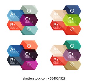 Set of vector option infographic geometric templates