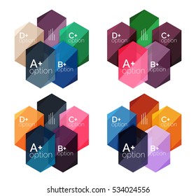 Set of vector option infographic geometric templates