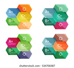 Set of vector option infographic geometric templates