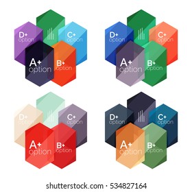 Set of vector option infographic geometric templates