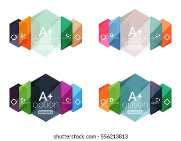 Set of vector option infographic geometric templates