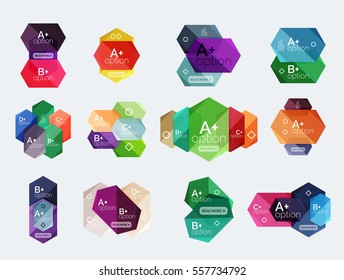 Set of vector option infographic geometric templates