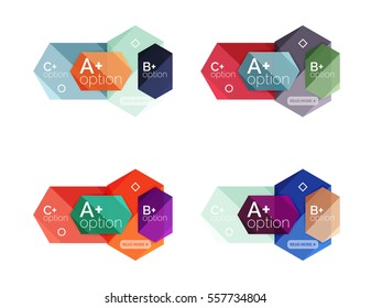 Set of vector option infographic geometric templates
