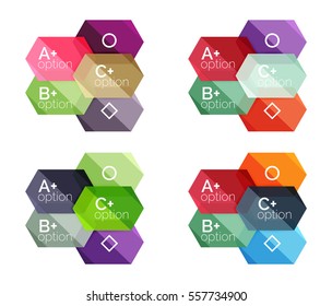 Set of vector option infographic geometric templates