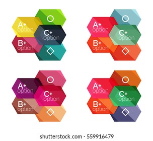 Set of vector option infographic geometric templates