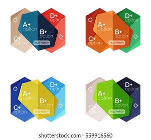 Set of vector option infographic geometric templates