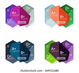 Set of vector option infographic geometric templates